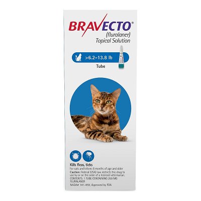 Bravecto Spot-On for Medium Cats 6.2 lbs - 13.8 lbs (Blue)