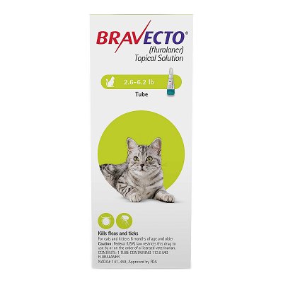 Bravecto Spot-On for Small Cats 2.6 lbs - 6.2 lbs (Green)