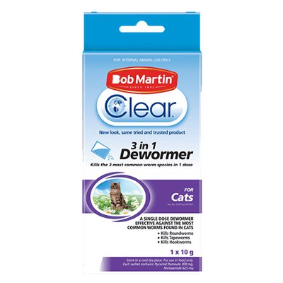 Bob Martin Clear 3 in 1 Dewormer for Cats 1x10g