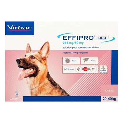 Effipro DUO Spot On For Large Dogs 45 to 88 lbs (Pink)