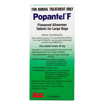 Popantel F Allwormer for Large Dogs 35 kg (77lbs)