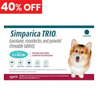 Simparica TRIO for Dogs 22.1-44 lbs (Teal)