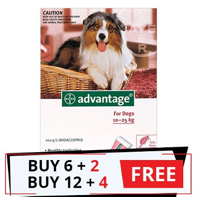 Advantage Large Dogs 21-55lbs (Red)