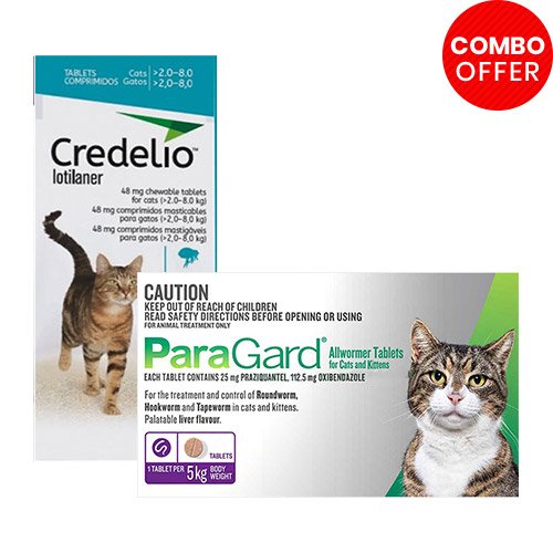 Credelio + Paragard Allwormer Combo Pack For Cats6 Doses of Credelio