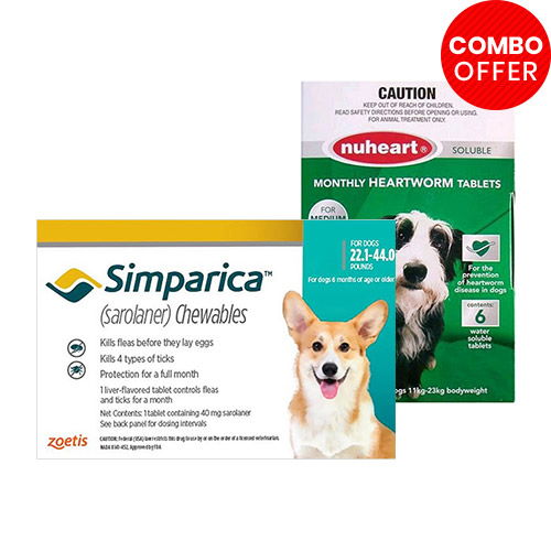 Simparica + Nuheart (Generic Heartgard) Combo Pack for Dog Supplies ...