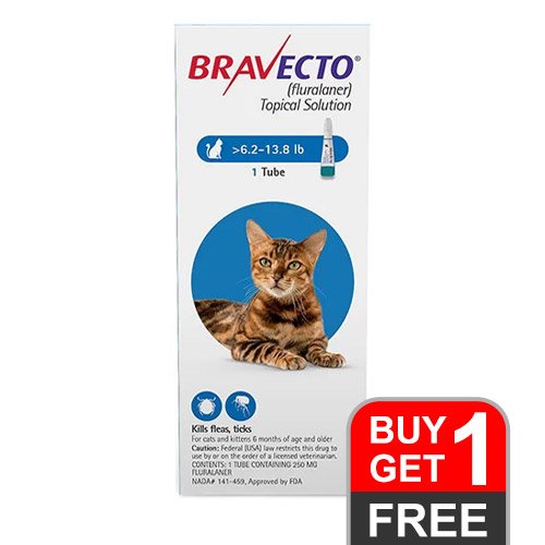 Bravecto Spot-On for Medium Cats 6.2 lbs - 13.8 lbs