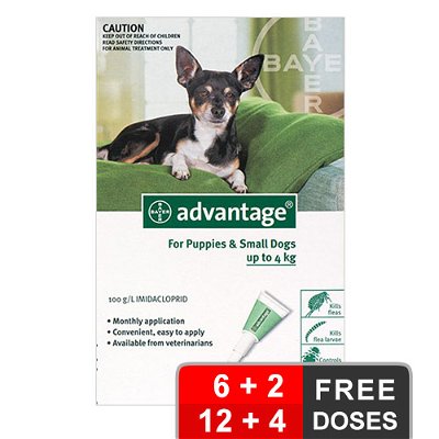 Advantage Small Dogs/ Pups 1-10lbs (Green) 
