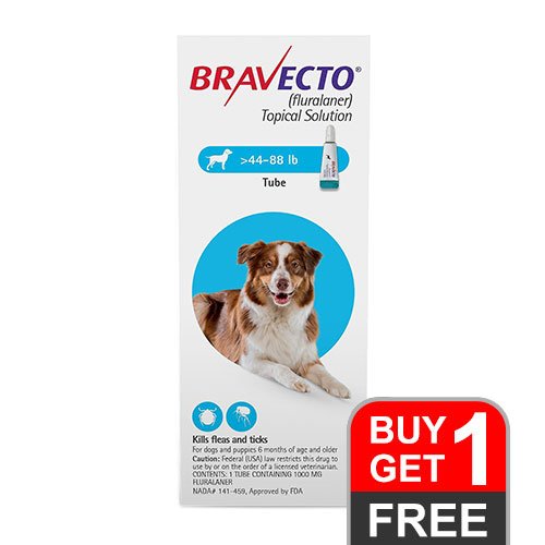 Bravecto Topical for Large Dogs (44 - 88 lbs) Blue
