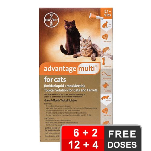 Advantage Multi (Advocate) Kittens & Small Cats up to 10lbs (Orange)