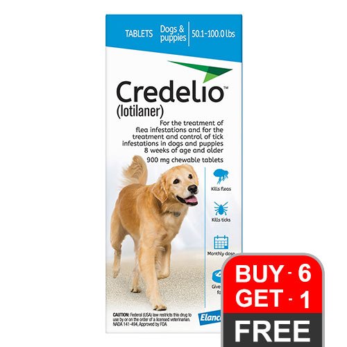 Credelio for Dogs 50 to 100 lbs (900mg) Blue