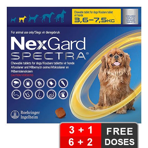 Nexgard Spectra Tab Small Dog 7.7-16.5 lbs Yellow