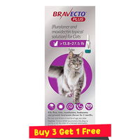 Bravecto Plus for Large Cats 500 mg (13.75 to 27.5 lbs) Purple