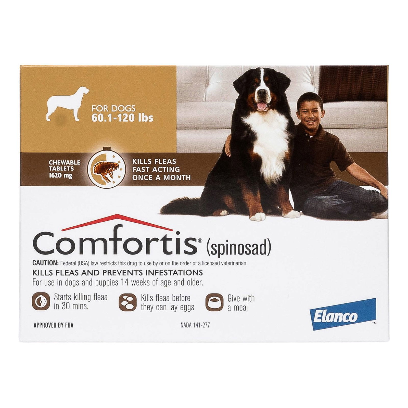 Comfortis Pink For Dogs 2.3 - 4.5 kg (5 -10 lbs) 6 DOSES