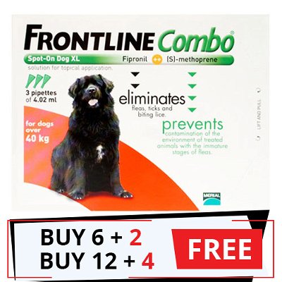 Frontline Plus (Known as Combo) for Extra Large Dogs over 89 lbs (Red)