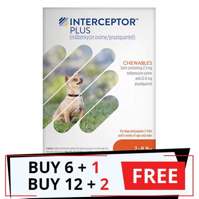 Interceptor Plus Chew (Interceptor Spectrum) for Dogs 2-8lbs (Orange)
