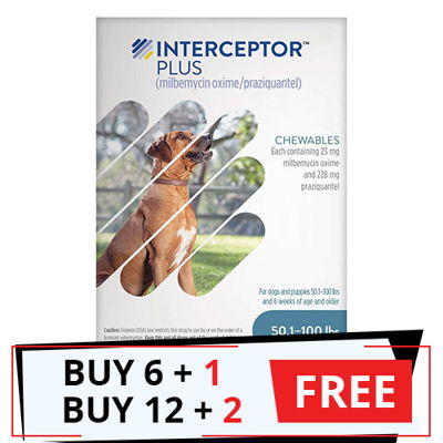 Interceptor Plus Chew (Interceptor Spectrum) for Dogs 50.1- 100lbs (Blue)