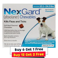 Nexgard Chewables for Medium Dogs 10.1-24 lbs (Blue) 28mg