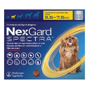 Buy Nexgard Spectra Tab Small Dog 7.7-16.5 lbs Yellow at Lowest Price