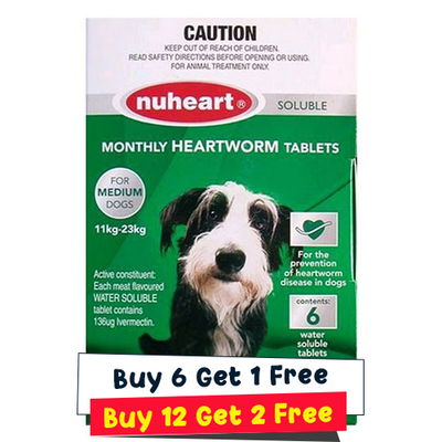 Nuheart Generic Heartgard for  Medium Dogs 26-50lbs (Green)