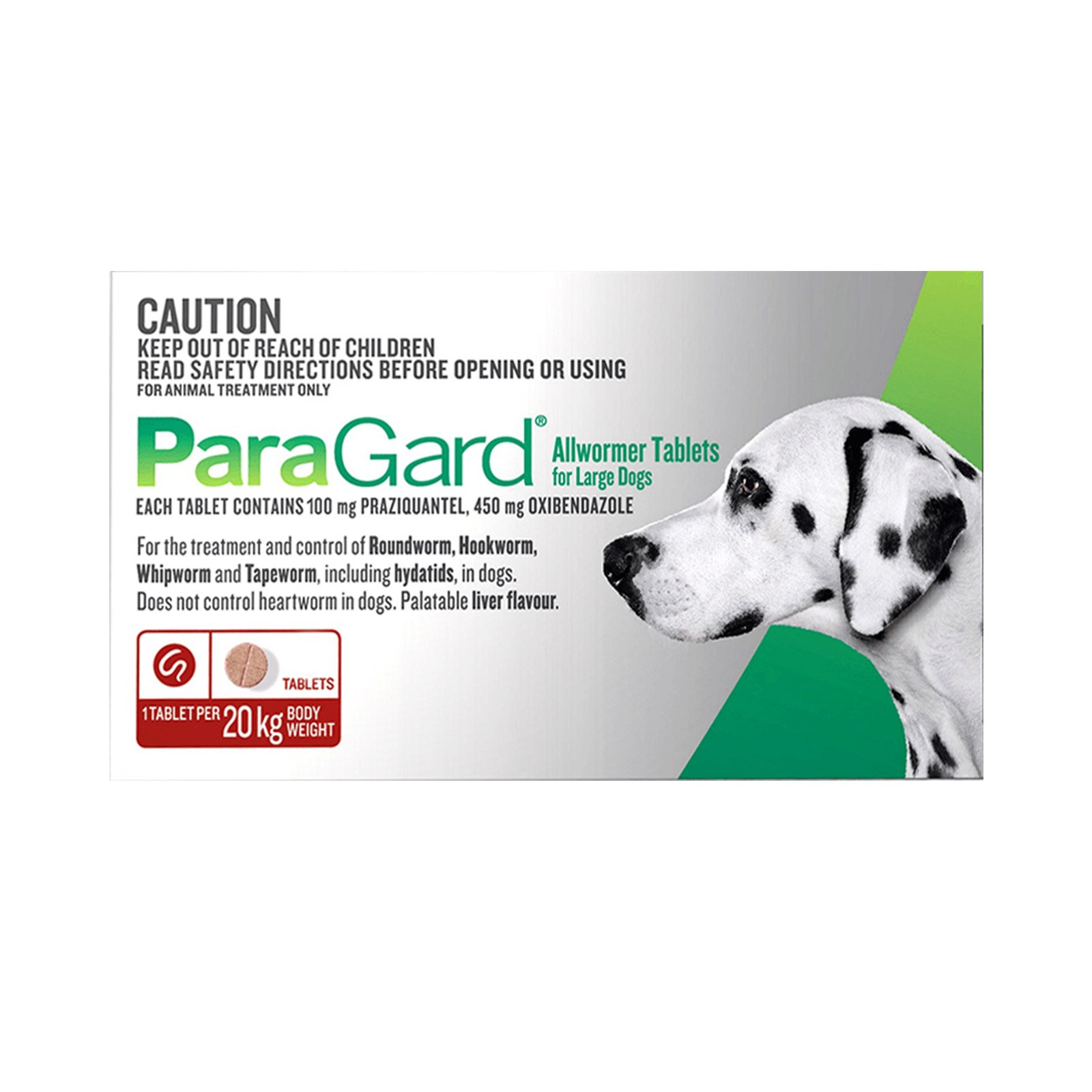 Paragard Allwormer For Large Dogs 44 lbs (20 Kg )Red