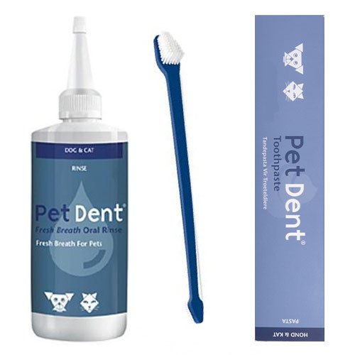 Pet Dent Dental Kit (Tooth Brush + Paste + Oral Rinse)