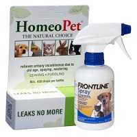 HomeoPet Leaks No More & Frontline Spray for dogs/cats Combo