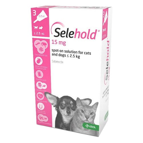 Selehold (Selamactin) For Puppy/Kitten Upto 5.5lbs (Pink) 15mg/0.25ml