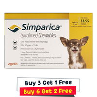 Simparica Chewables for Dogs 2.8-5.5 lbs (Yellow)