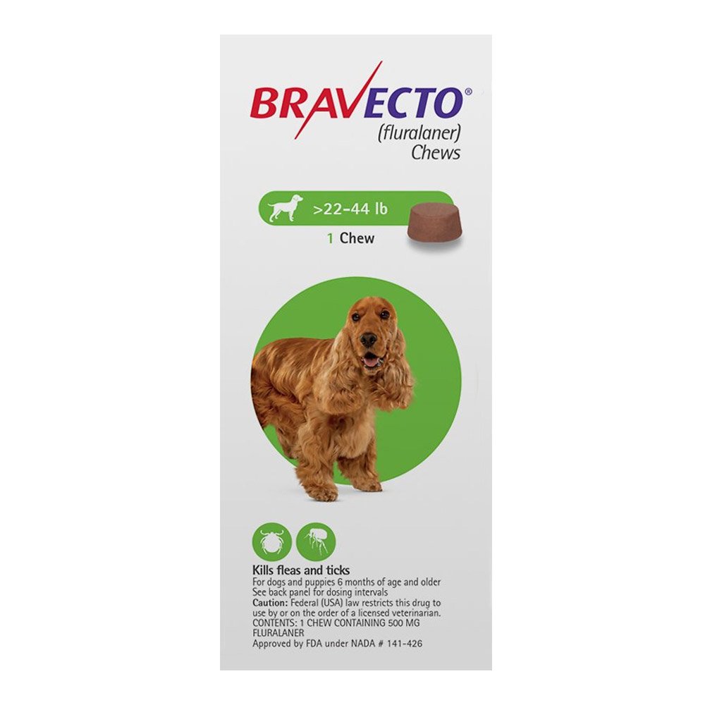 Buy Bravecto for Medium Dogs 22- 44 lbs (Green) at Lowest Price