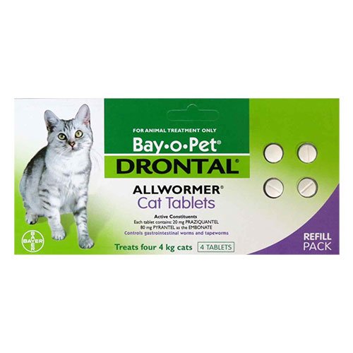 2-Count Drontal Tablet for Cats up to 8.8lbs