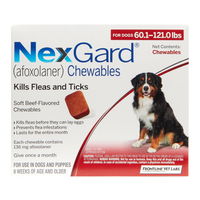 Nexgard Chewables for Extra Large Dogs 60.1-120 lbs (Red) 136mg